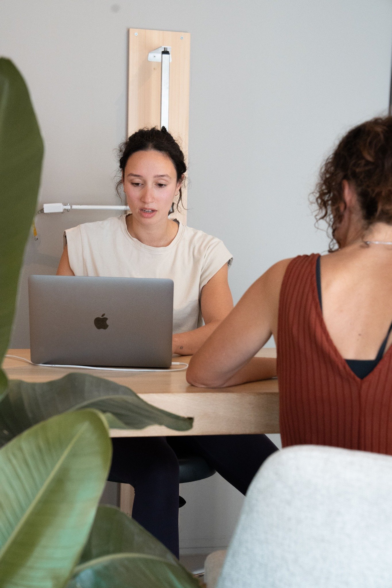 2 women at a consult at bbb physiotherapy.